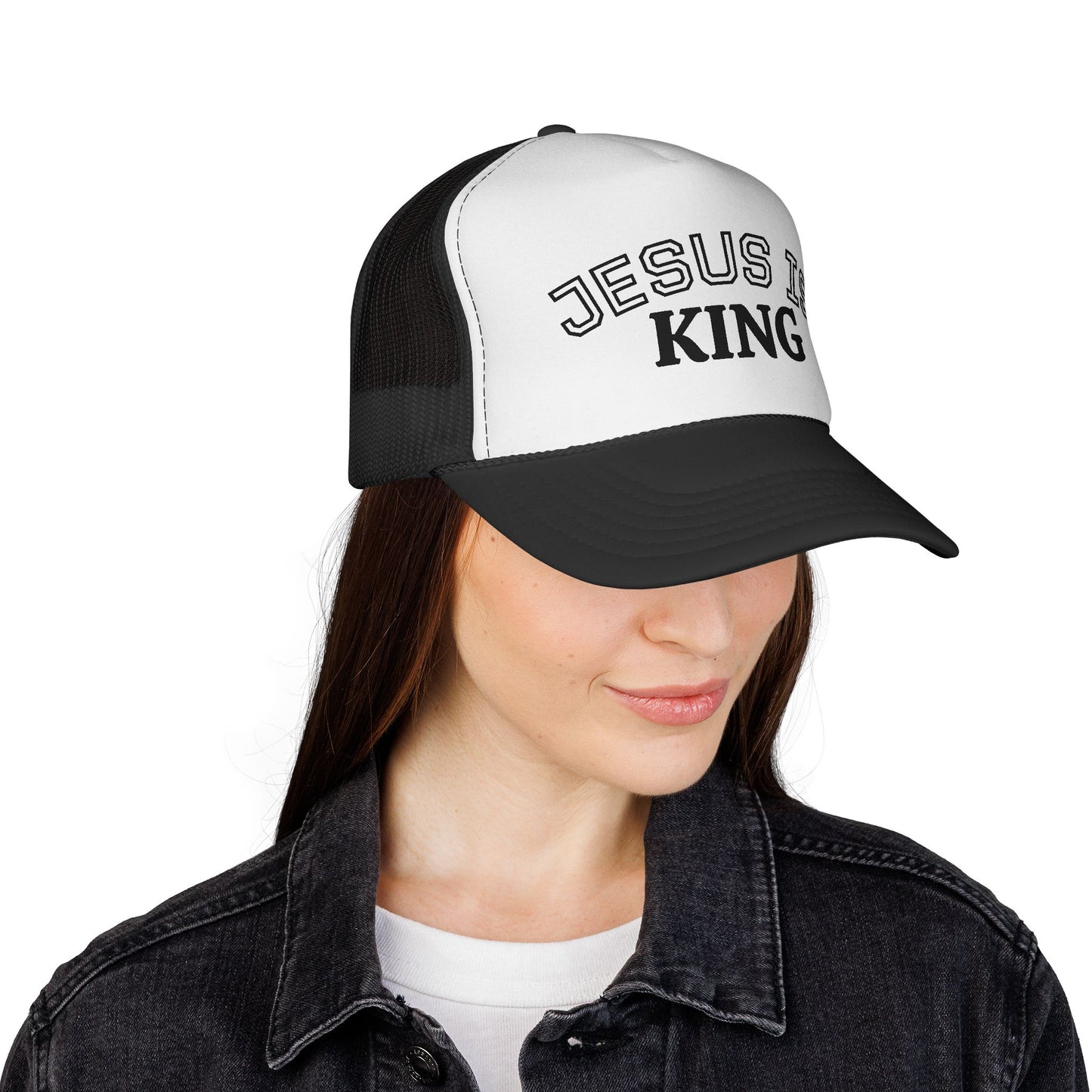 Jesus is King Trucker Hat, Faith-Based Hats, Christian Apparel, Religious Gifts, Inspirational Headwear