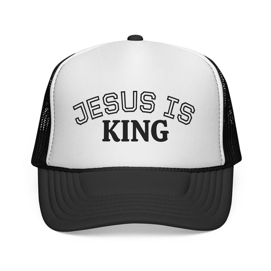 Jesus is King Trucker Hat, Faith-Based Hats, Christian Apparel, Religious Gifts, Inspirational Headwear